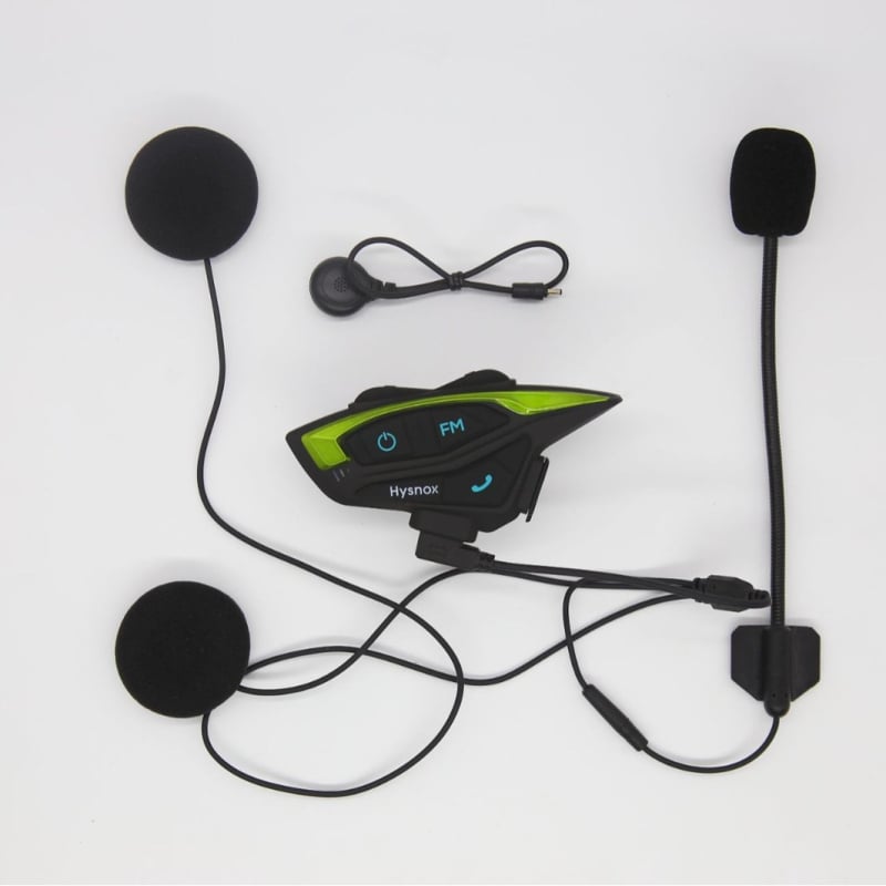 Shark 02 motorkerékpár Bluetooth interkom – Kétoldalas sztereó fejhallgató, Bluetooth 5.0, 800 m hatótávolság, 30 h üzemidő, Qualcomm chip