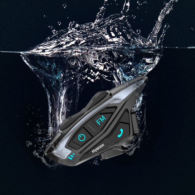 Shark 02 motorkerékpár Bluetooth interkom – Kétoldalas sztereó fejhallgató, Bluetooth 5.0, 800 m hatótávolság, 30 h üzemidő, Qualcomm chip