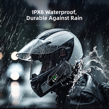 C6 prilba na motorke s dvojitým interkomom, Bluetooth slúchadlo, LCD obrazovka, potlačenie hluku, hlasový asistent — Bluetooth 5.0, vodeodolné a prachuodolné, dosah do 10 m, výdrž batérie 40 h