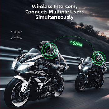 C6 prilba na motorke s dvojitým interkomom, Bluetooth slúchadlo, LCD obrazovka, potlačenie hluku, hlasový asistent — Bluetooth 5.0, vodeodolné a prachuodolné, dosah do 10 m, výdrž batérie 40 h