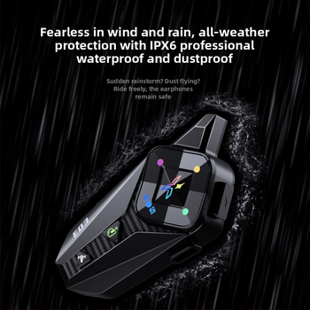 Bluetooth slúchadlá na prilbu – dvojitý interkom, dosah 500 m, stereo, Bluetooth 6.0, 22 h výdrž batérie