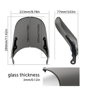 Deflector de vânt pentru SEKORON RA401 (2023–2024) - parbriz PC, suport din oțel de 2 mm, modelul T100