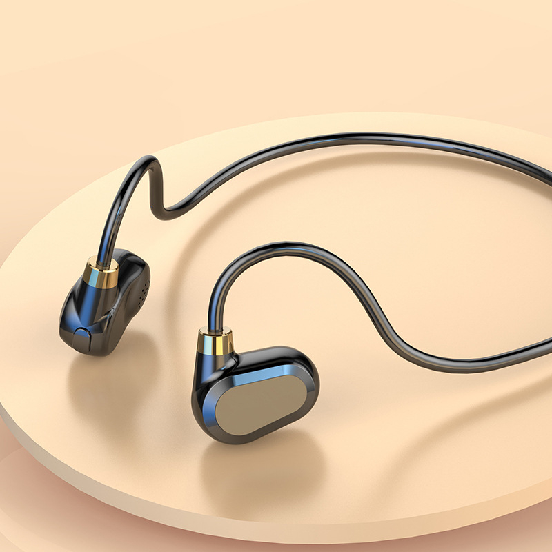 Căști cu conducție osoasă pentru alergare, fără fir Bluetooth, montate pe ureche, BT 5.3, rază 10 m, baterie peste 8 ore, rezistente la apă pentru utilizare zilnică