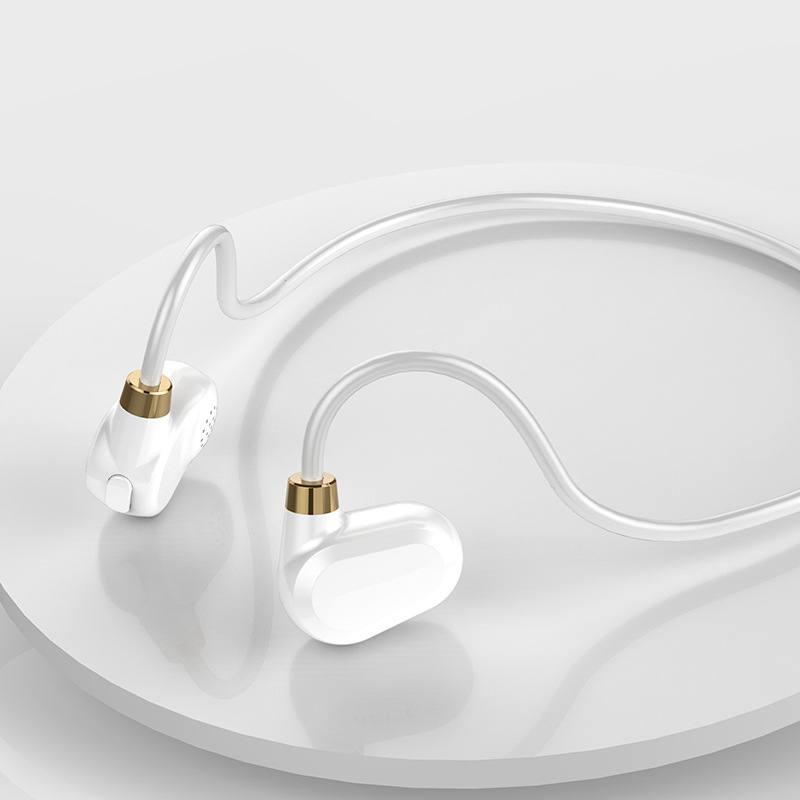 Căști cu conducție osoasă pentru alergare, fără fir Bluetooth, montate pe ureche, BT 5.3, rază 10 m, baterie peste 8 ore, rezistente la apă pentru utilizare zilnică