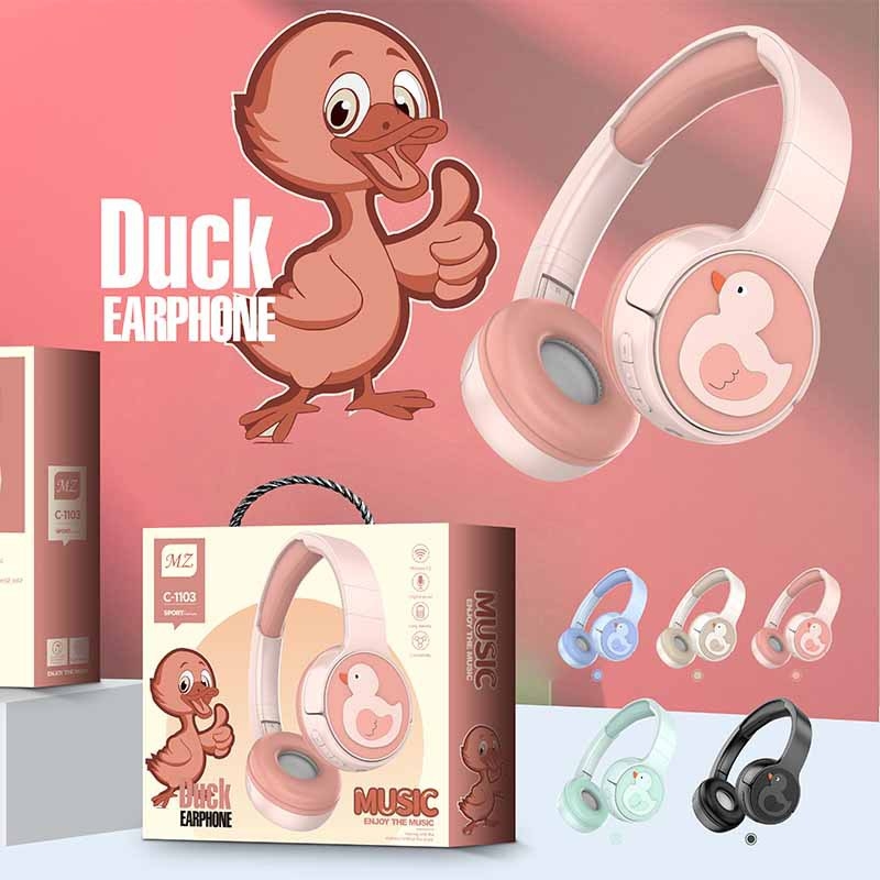 MZ Cartoon stil bežične slušalice za nošenje na glavi, slušalice za glavu, domet 10 m, Bluetooth 5.0, trajanje baterije 4–8 sati, stereo