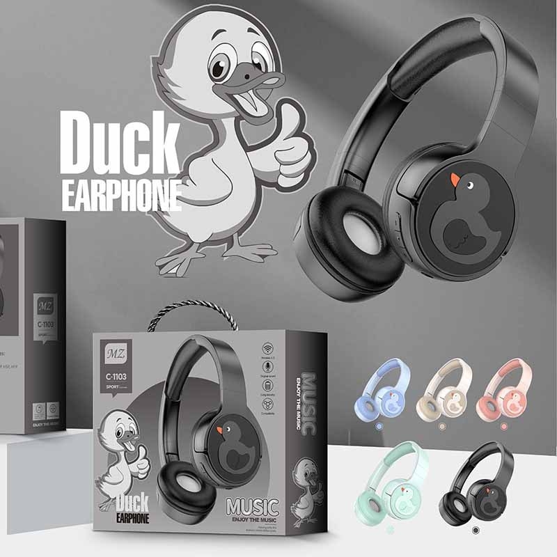 MZ Cartoon stil bežične slušalice za nošenje na glavi, slušalice za glavu, domet 10 m, Bluetooth 5.0, trajanje baterije 4–8 sati, stereo