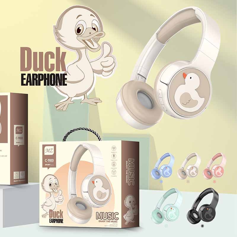 MZ Cartoon stil bežične slušalice za nošenje na glavi, slušalice za glavu, domet 10 m, Bluetooth 5.0, trajanje baterije 4–8 sati, stereo