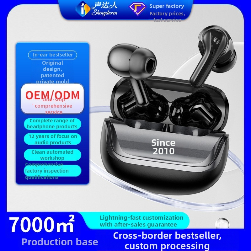 Prave bežične TWS slušalice s redukcijom šuma, Bluetooth 5.4, trajanje baterije preko 8 sati, digitalni zaslon, privatni model