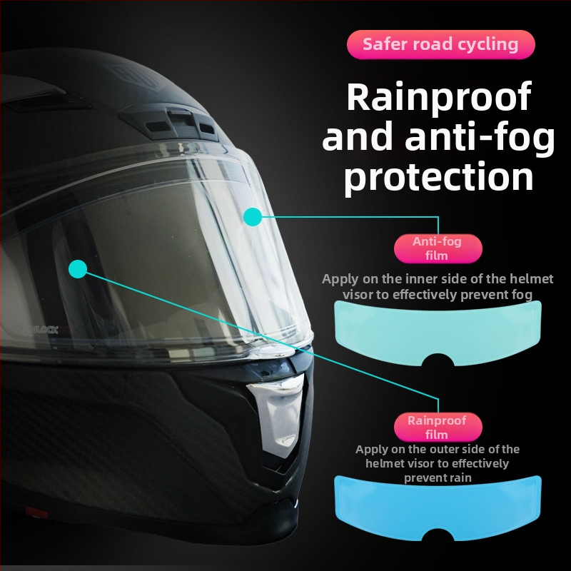 Film proti zahmlievaniu prilby — univerzálny pre prilby na motocykle a elektrické vozidlá; dlhodobý anti-fog efekt, odolné proti dažďu šošovka, zimné použitie