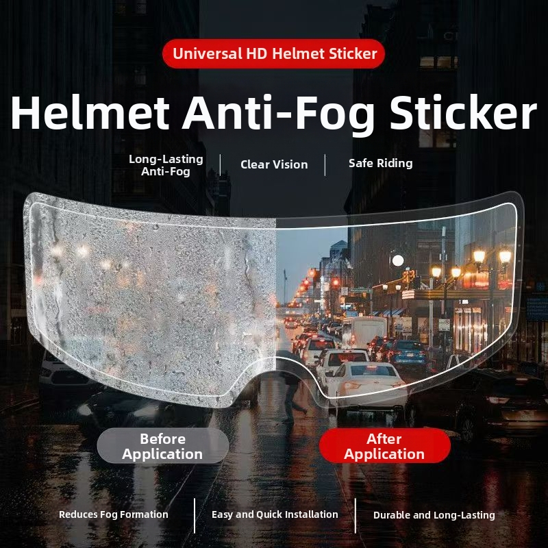 Film proti zahmlievaniu a dažďu na motocyklovú prilbu – PET materiál, prispôsobenie k dispozícii, oprávnená súkromná značka