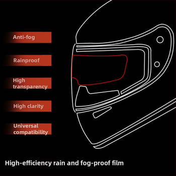 Fólia proti zahmlievaniu prilby YCC, model YCC-061, odolná dažďu a zahmlievaniu