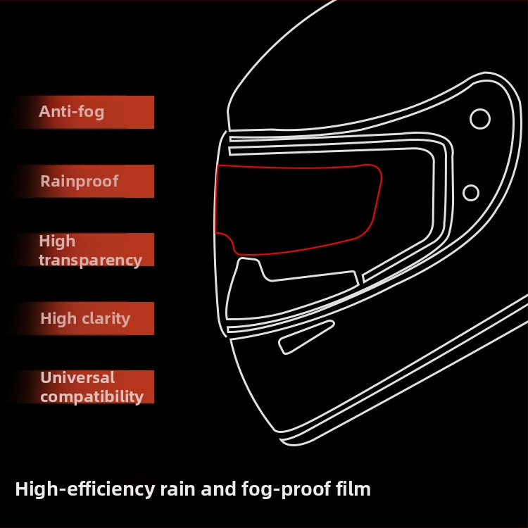 Fólia proti zahmlievaniu prilby YCC, model YCC-061, odolná dažďu a zahmlievaniu