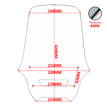 Μπροστινό παρμπρίζ για Honda NX400 NX500 2024-2025; Υλικό: PC πλαστικό + χάλυβας άνθρακα; Στυλ: παρμπρίζ; Συμβατά μοντέλα: Honda NX400 NX500 2024-2025; Επεξεργασία: χωρίς προσαρμογές
