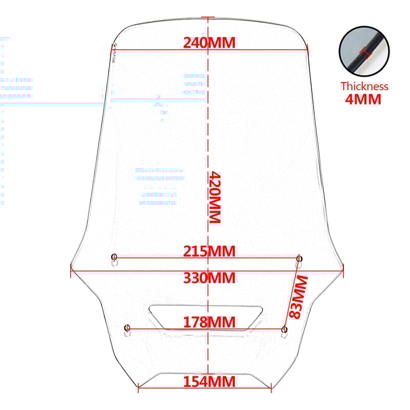 Μπροστινό παρμπρίζ για Honda NX400 NX500 2024-2025; Υλικό: PC πλαστικό + χάλυβας άνθρακα; Στυλ: παρμπρίζ; Συμβατά μοντέλα: Honda NX400 NX500 2024-2025; Επεξεργασία: χωρίς προσαρμογές