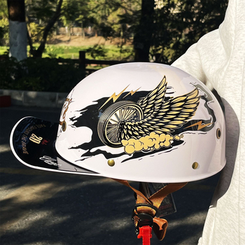 ABS polu kaciga za motocikl, retro stil, ljetna uporaba
