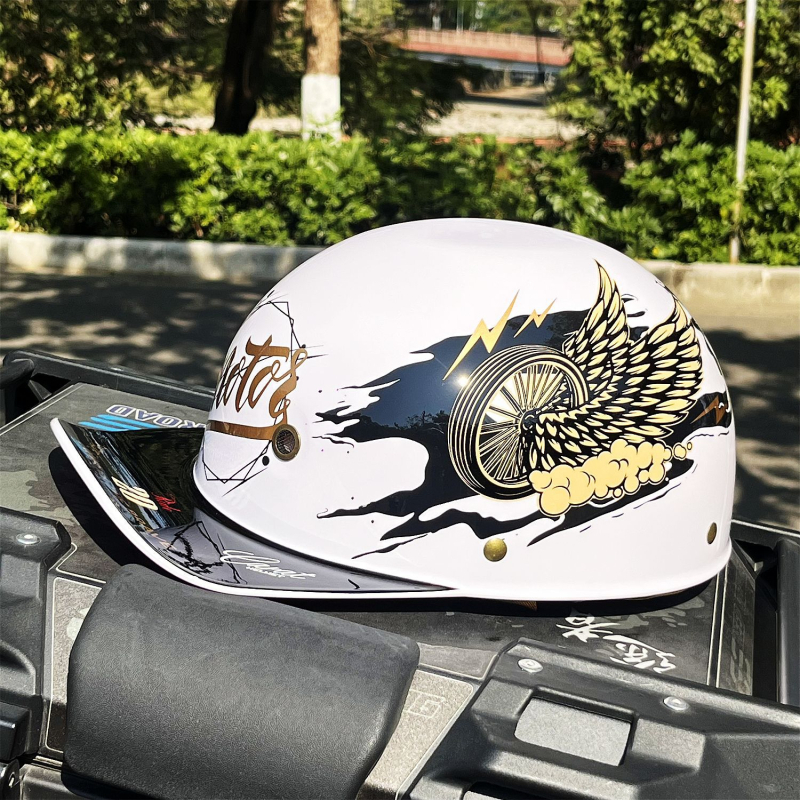 ABS polu kaciga za motocikl, retro stil, ljetna uporaba