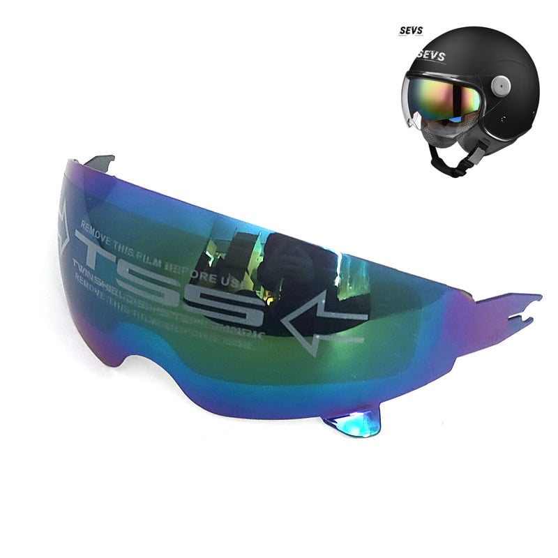 Motorkerékpár retro 3/4 sisak kettős látómezővel, uniszex, ABS héj, egész éves védelem, 3C tanúsítvány