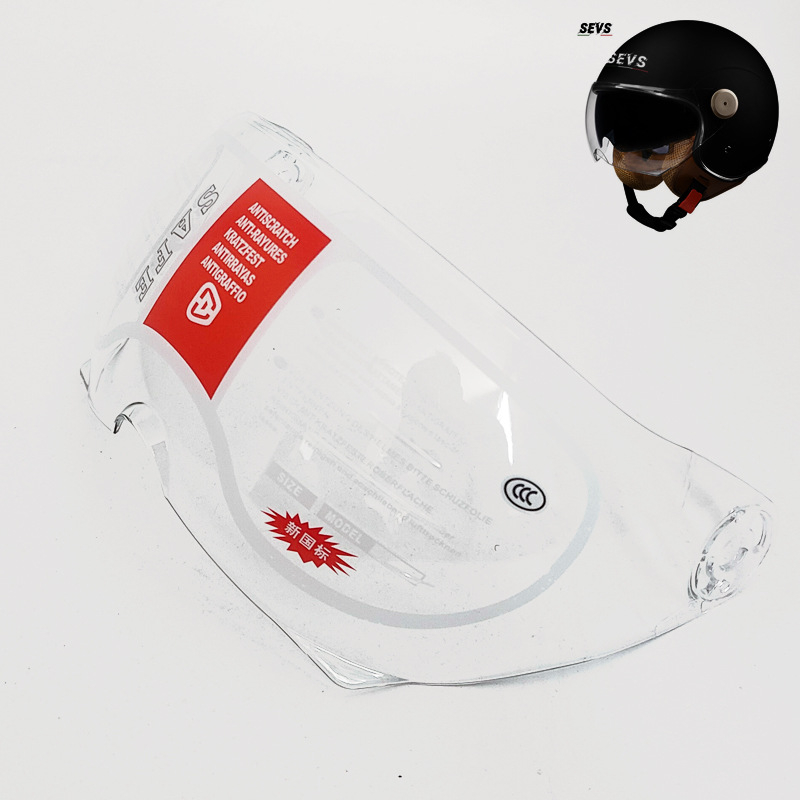 Motorkerékpár retro 3/4 sisak kettős látómezővel, uniszex, ABS héj, egész éves védelem, 3C tanúsítvány