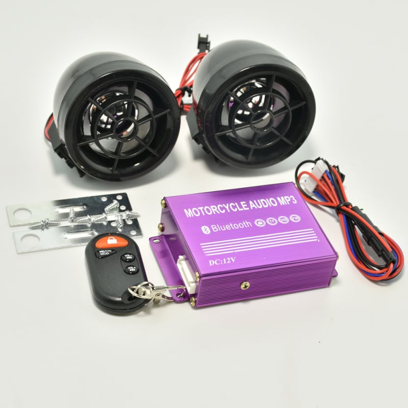 Motociklistički audio sustav s Bluetooth zvučnikom i subwooferom, MP3, radio FM, sustav protiv krađe
