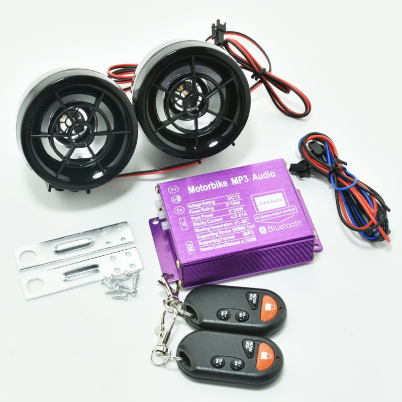 Motociklistički audio sustav s Bluetooth zvučnikom i subwooferom, MP3, radio FM, sustav protiv krađe