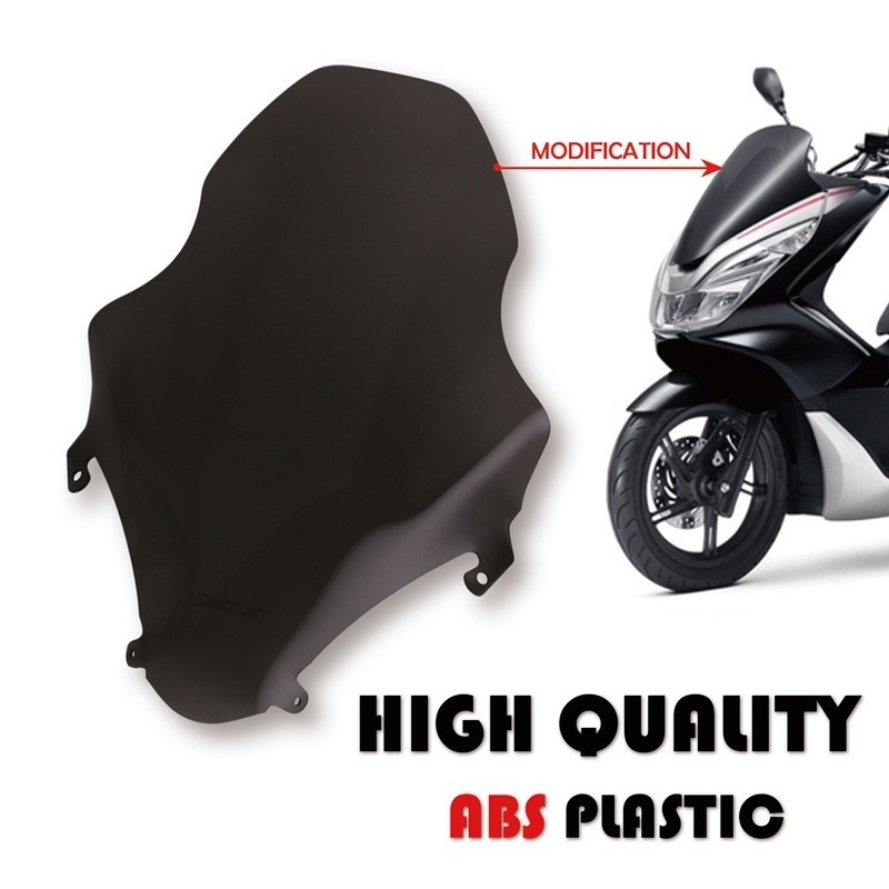 Motocikl wind deflector za Honda PCX125/150 (WW063); Materijal: PC; Oblik: vjetrozaštita; Primjenjivi modeli: Honda PCX125/150; Značajke: zaštita od sunca, sklopiv, otporan na habanje, otporan na ogrebotine