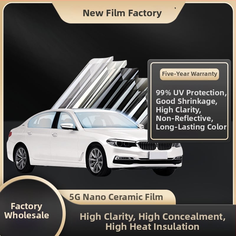 Autó 5G Ceramic napszemvédő film magánélet és hőszigetelés, teljes járműre, robbanásbiztos, hőszigetelés 99%, UV védelem 99%, fényáteresztés 50–80%, Henkel ragasztó, telepítés támogatás, 5 év garancia