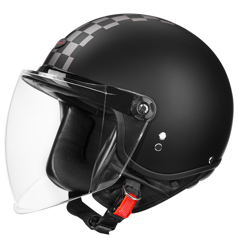 3C certificirani motociklistički šlem 3/4, kožni, unisex, retro stil za skutere, za sve sezone