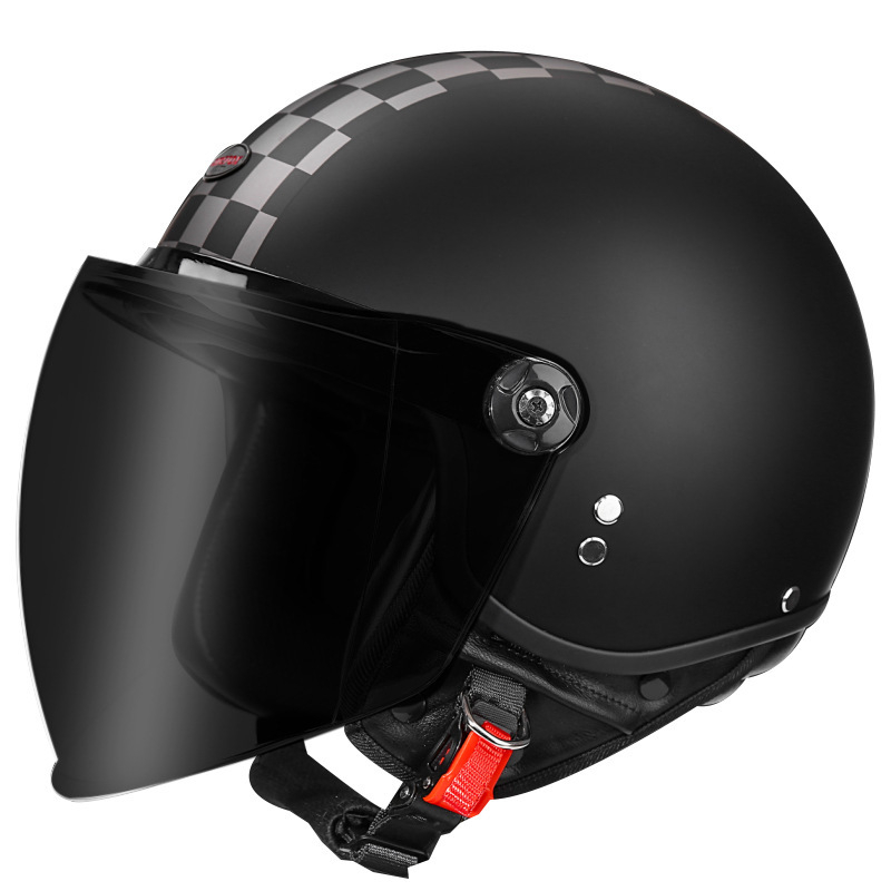 3C certificirani motociklistički šlem 3/4, kožni, unisex, retro stil za skutere, za sve sezone
