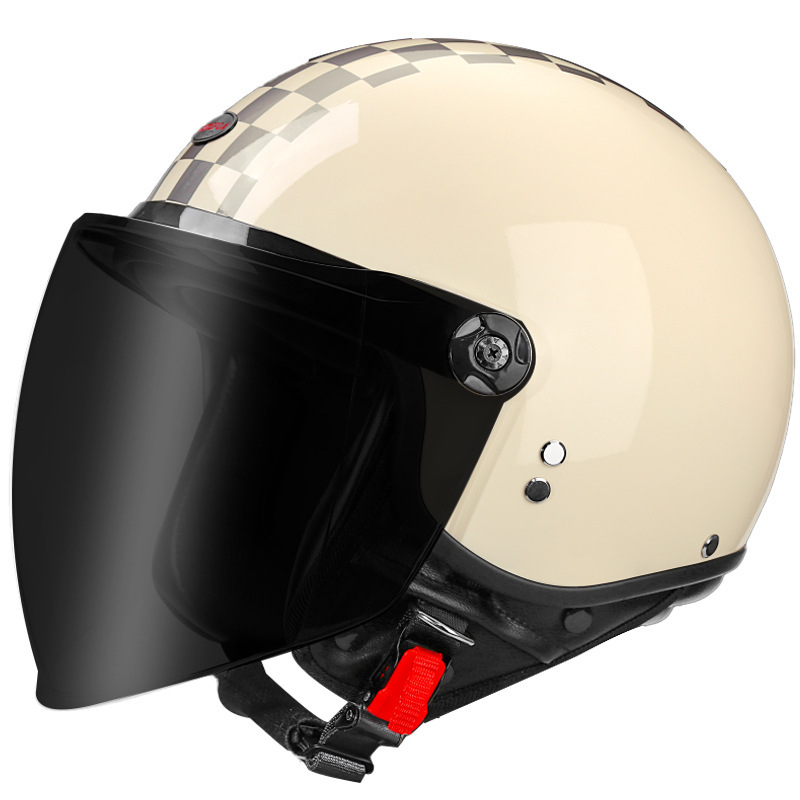 3C certificirani motociklistički šlem 3/4, kožni, unisex, retro stil za skutere, za sve sezone