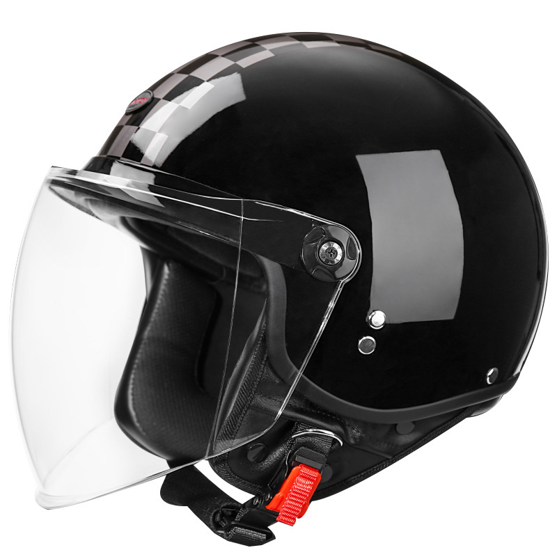 3C certificirani motociklistički šlem 3/4, kožni, unisex, retro stil za skutere, za sve sezone