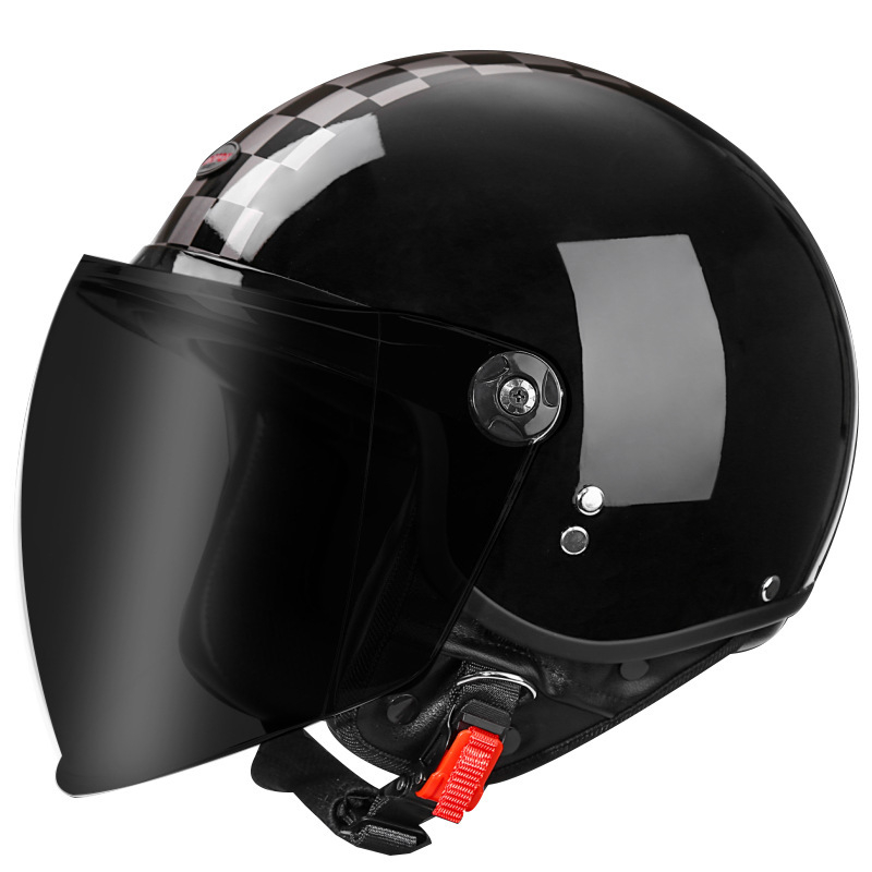 3C certificirani motociklistički šlem 3/4, kožni, unisex, retro stil za skutere, za sve sezone
