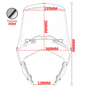 PC plastični vjetrobran za KTM 390/790/890 Adventure motocikl, težina 1,7 kg