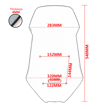 Prednji vjetrodeflektor za Honda ADV150/ADV160 (2019–2023) – PC plastika
