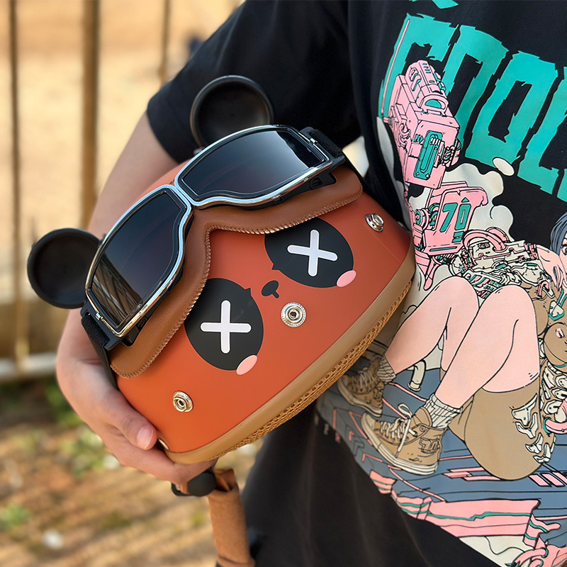 Casca de motocicletă ABS, tip half-helmet, unisex, 3C certificată, pentru toate anotimpurile