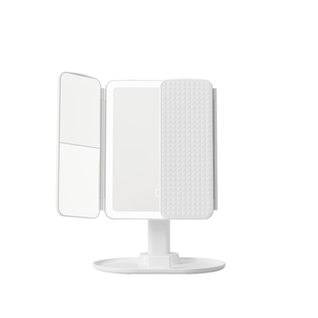 Stolno ogledalo za šminku, sklopivo, podesiva visina, ABS okvir, aluminijsko ogledalo