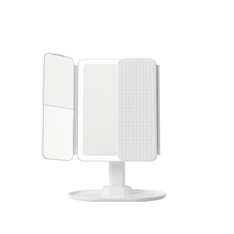 Stolno ogledalo za šminku, sklopivo, podesiva visina, ABS okvir, aluminijsko ogledalo