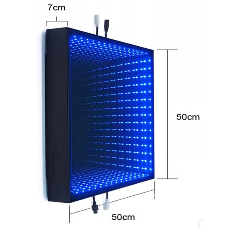 3D beskonačno ogledalo za barove i kafiće — dinamično višeslojno uz neon LED osvjetljenje (Model: Led abyss light; Materijal: aluminij + akrilni svjetlosni voditelj; Prilagodljive dimenzije i debljina)