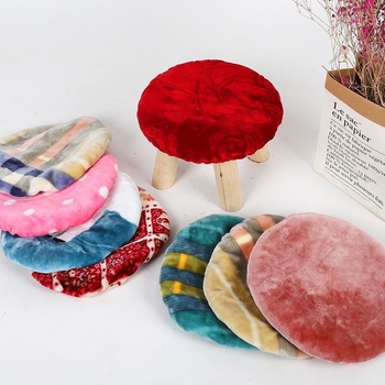 Husă pentru scaun rotund cu pernă – velur – stil pastoral – pentru living și dining – fără umplutură