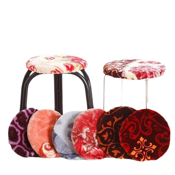 Husă pentru scaun rotund cu pernă – velur – stil pastoral – pentru living și dining – fără umplutură