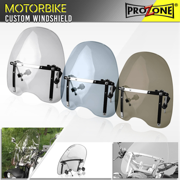 Parbriz motocicletă Harley-stil retro, 4mm acrilic de înaltă rezistență, suport din oțel inoxidabil, pliabil, rezistent la uzură, universal WS_CUST-UN-34000