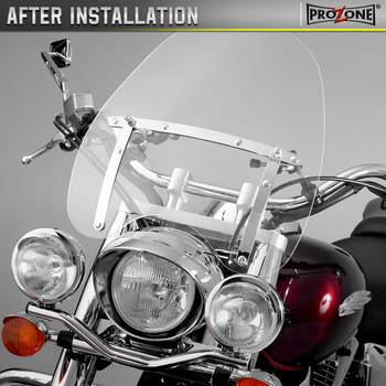 Parbriz motocicletă Harley-stil retro, 4mm acrilic de înaltă rezistență, suport din oțel inoxidabil, pliabil, rezistent la uzură, universal WS_CUST-UN-34000