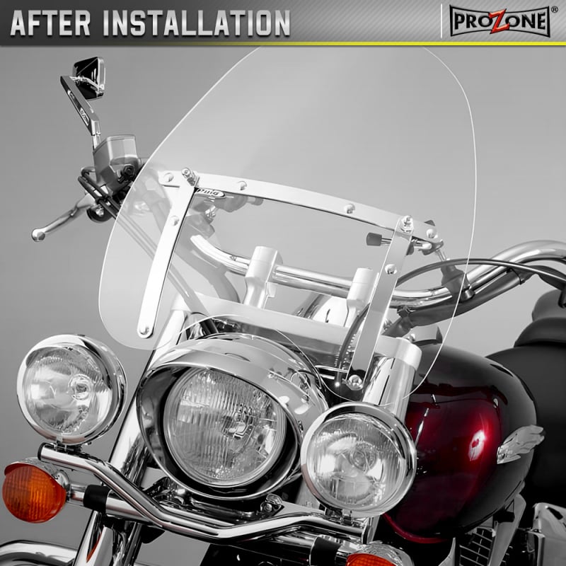 Parbriz motocicletă Harley-stil retro, 4mm acrilic de înaltă rezistență, suport din oțel inoxidabil, pliabil, rezistent la uzură, universal WS_CUST-UN-34000