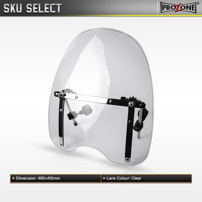 Parbriz motocicletă Harley-stil retro, 4mm acrilic de înaltă rezistență, suport din oțel inoxidabil, pliabil, rezistent la uzură, universal WS_CUST-UN-34000