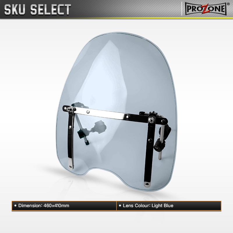 Parbriz motocicletă Harley-stil retro, 4mm acrilic de înaltă rezistență, suport din oțel inoxidabil, pliabil, rezistent la uzură, universal WS_CUST-UN-34000