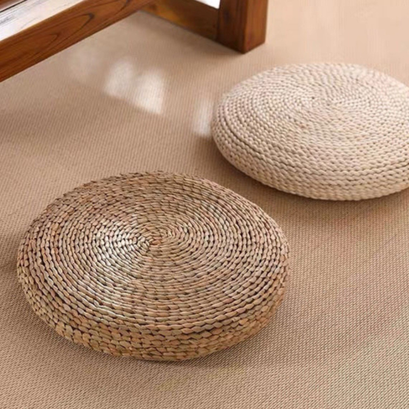 Perne de meditație din pai, umplutură EPE, pentru uz interior și exterior; modele: dungi, uni sau alt tip; stil: nou stil chinezesc; potrivită pentru living, birou, balcon