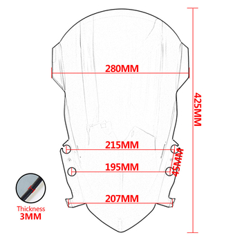 Prednje vjetrobransko staklo Triumph Daytona 660 2024-2025 – PC plastika, bez prilagodbe, kompatibilno Daytona 660 2024-2025