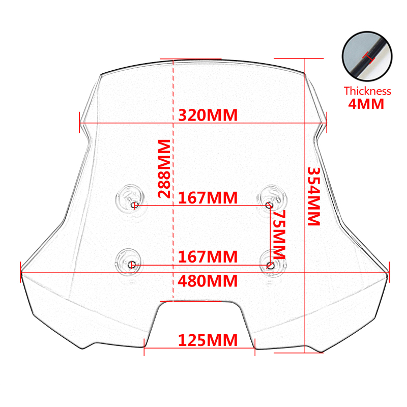 Prednje vjetrobransko staklo za Suzuki V-Strom DL800 DE ADV Touring 2023–2025