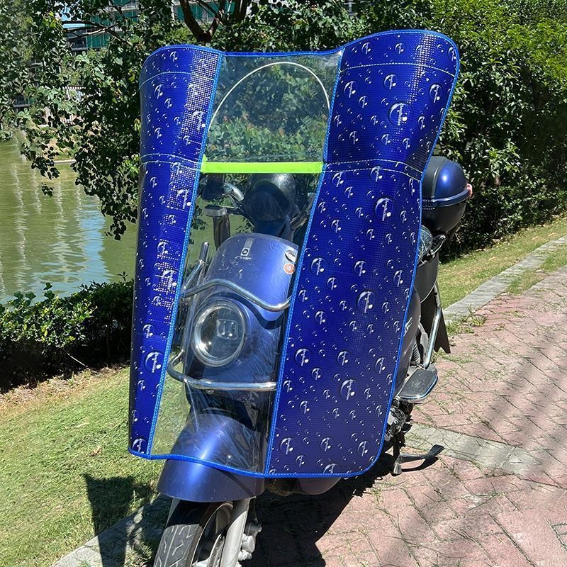 Prednje vjetrobransko staklo za motocikl — prozirno HD, debeli PVC materijal, zaštita od kiše i zaštita za noge, univerzalno za električna vozila zimi