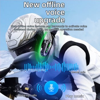 D3/D3X Cască Bluetooth pentru motocicletă – GPS cu voce offline, rezistentă la apă, baterie de 24h, Bluetooth 5.4, partajare muzică și intercom de grup