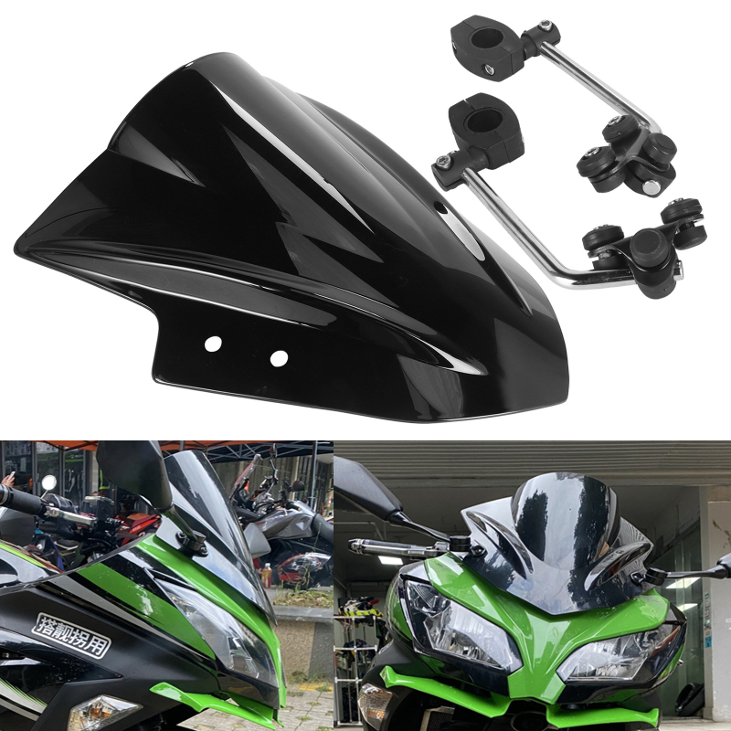 Prednje vjetrobransko staklo za motocikl s ABS-om i metalnim nosačem, otporno na habanje, za Kawasaki Ex300 (2013–2017)